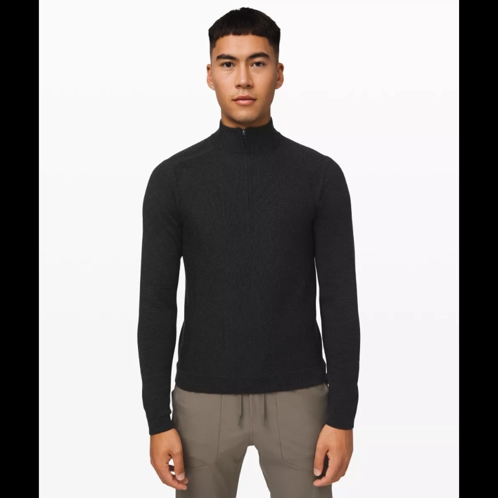 Lululemon Men’s Alpine Air 1/2 Zip Sweater 100% Merino Wool S
